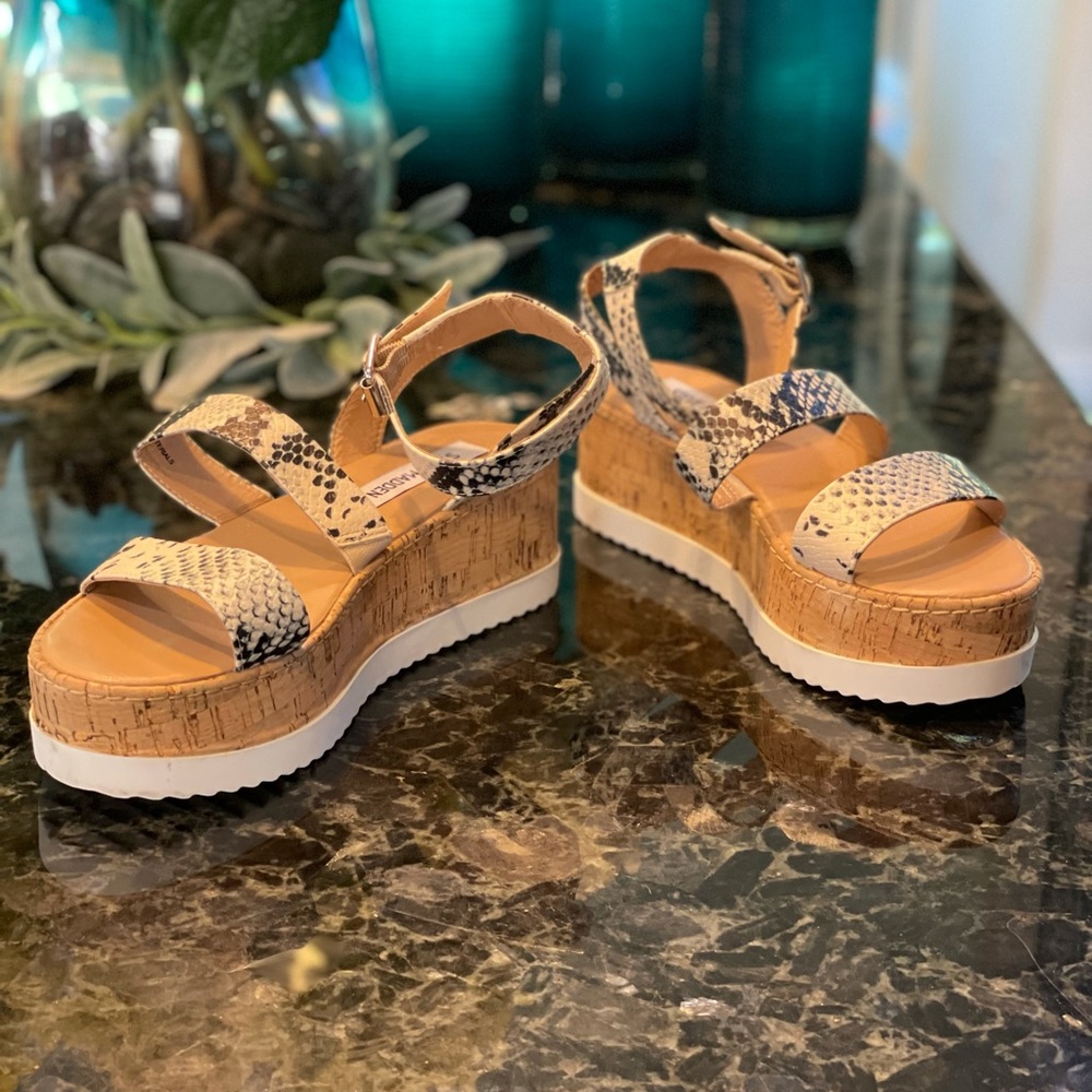 Steve Madden snakeskin platform sandals